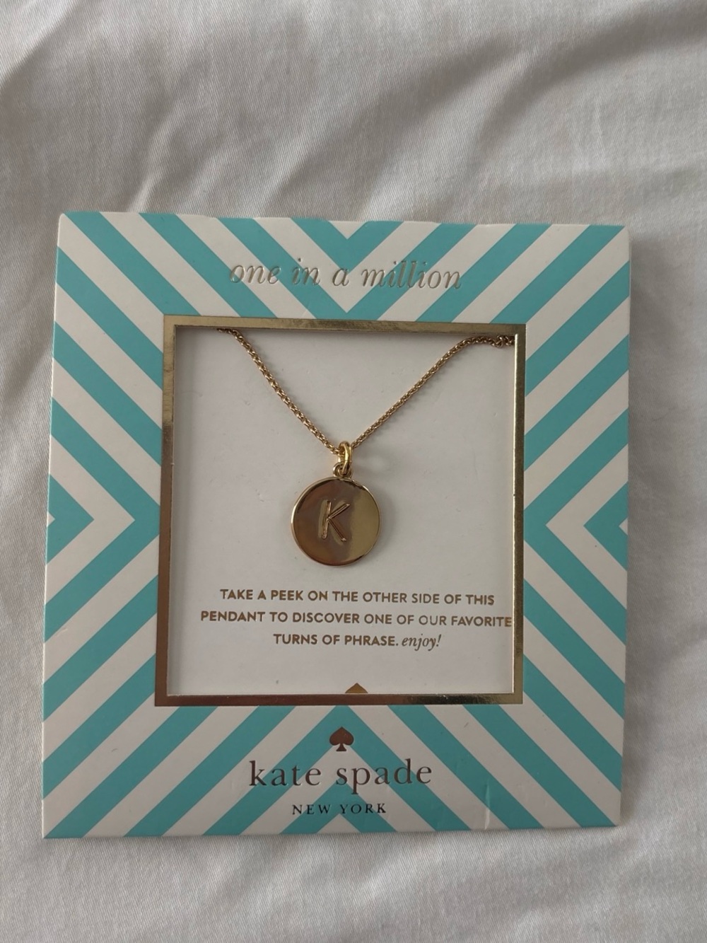 NWT Kate Spade gold initial “K” necklace - Picture 1 of 4
